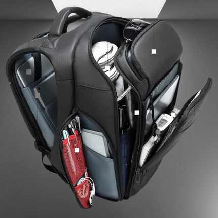 Business Travel RFID Blocking Pocket Multi-Layer Backpack