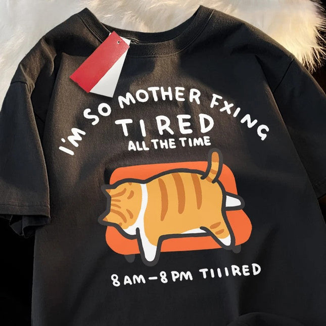 Tired Cat Humor T-Shirt