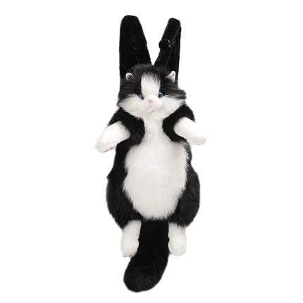 Realistic Cute Plush Cat Backpack