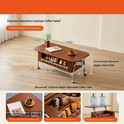 TopFlip Hidden Storage Lift Top Coffee Table