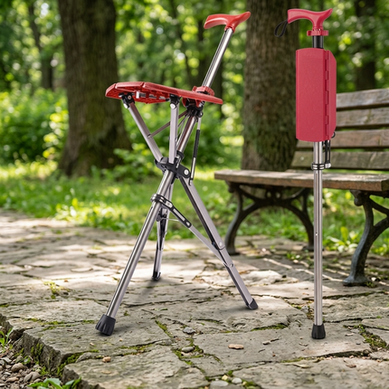Elderly Foldable Walking Chair Stick