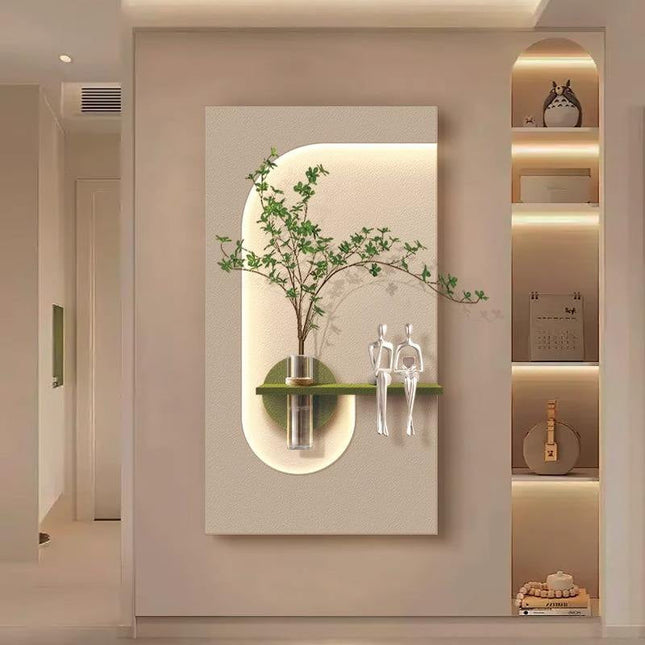 Spiral Sprout LED Backlit Wall Flower Shelf