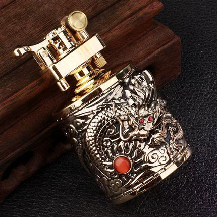 Vintage Dragon Carved Metallic Lighter