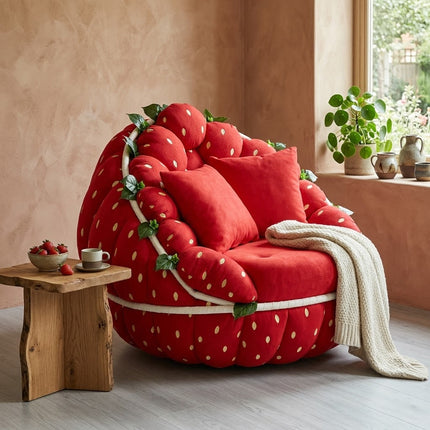 Strawberry Plush Lounge Sofa Chair