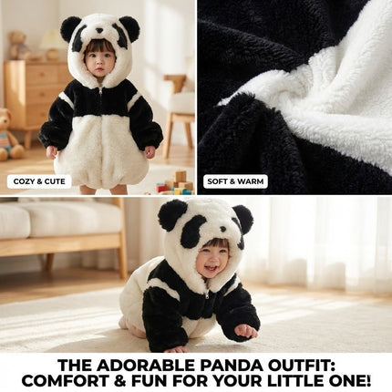 Sweet Panda Plush Kids Hooded Onesie