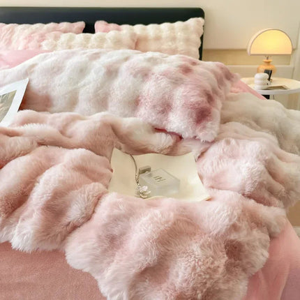 Soft Dream Furry Velvet Comforter Bedding Set