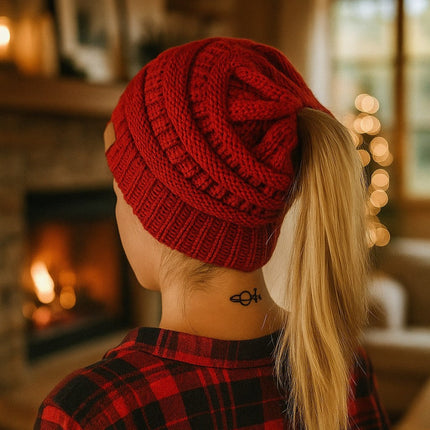 Women Baggy Warm Crochet Winter Wool Knit Ski Beanie