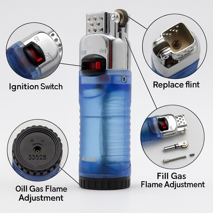Crystal Ignite Pivot-Flame Pocket Lighter