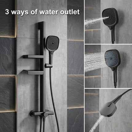 Modern LED Digital Display Thermostatic Piano Keys Shower Set