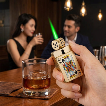 Rotating Dice Card Jet Lighter