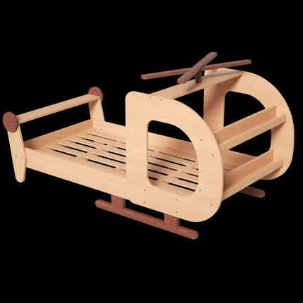 Helicopter Inspired Premium Wooden Built-in Storage Kids Bed