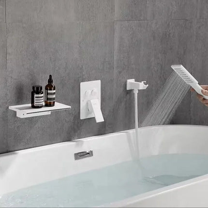 Wall-Embedded Waterfall Spout Bathtub Faucet