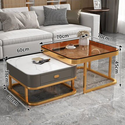 Nordic Nested Dual-Layer Elegant Coffee Table