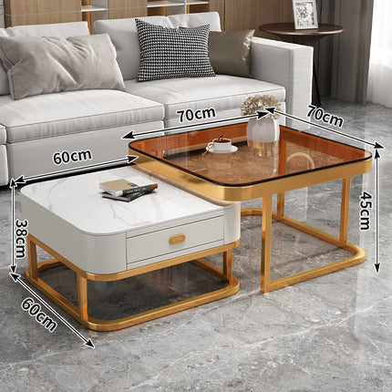 Nordic Nested Dual-Layer Elegant Coffee Table