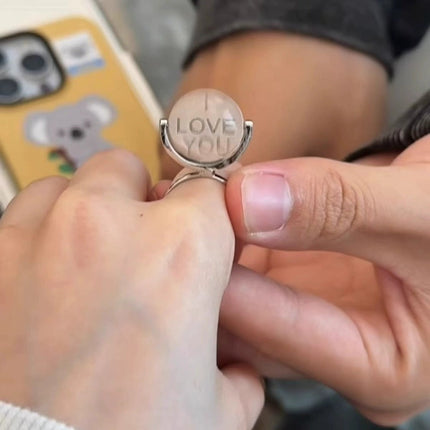 Rotating Disc I Love You Couple Ring