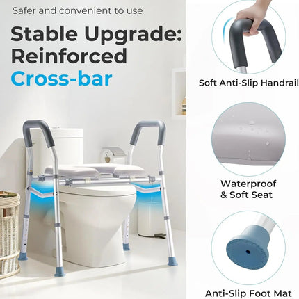 Elderly Friendly Adjustable Portable Toilet Seat
