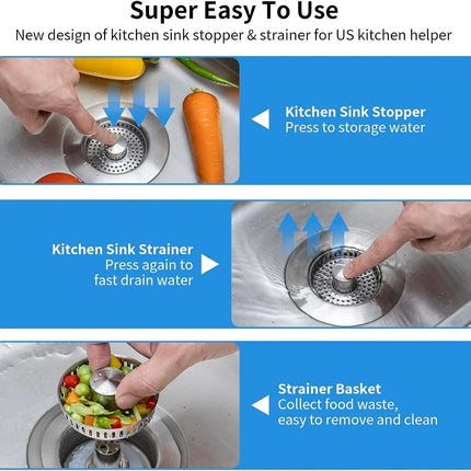 Stainless Steel Pop-Up No-Odor Drain Filter