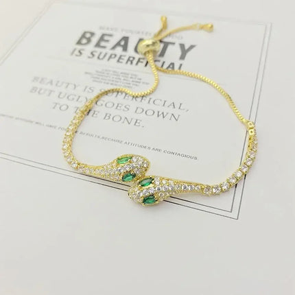 Zircon Stone Adjustable Snake Bracelet