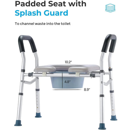 Elderly Friendly Adjustable Portable Toilet Seat