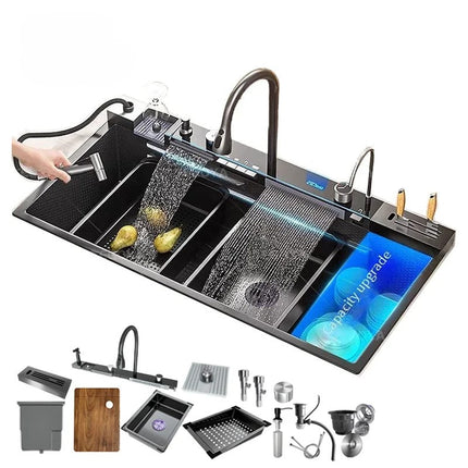 Aqua Magic Digital Display Large Waterfall Multifunctional Kitchen Sink