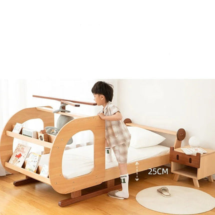Helicopter Inspired Premium Wooden Built-in Storage Kids Bed