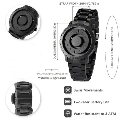 Magnetic Ball Pointer Quartz Watch