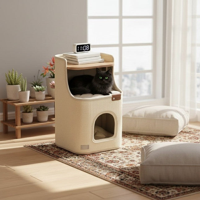 All-in-One Enclosed Cat House Side Table