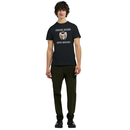 Stressed Blessed & Coffee Obsessed Cotton T-Shirt