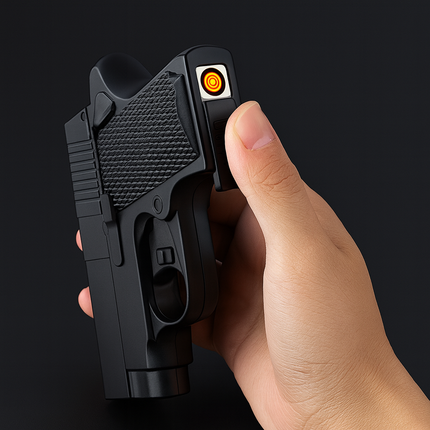 Mini Handgun Shape Hidden Storage Electric Lighter