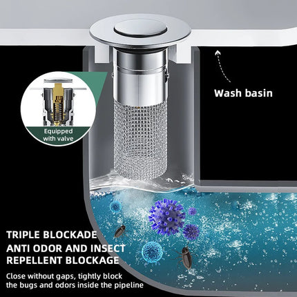 Pop-up Anti Clogging Drain Sink Strainer Filter