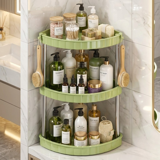 Bathroom Space-Saver Corner Organizer Rack