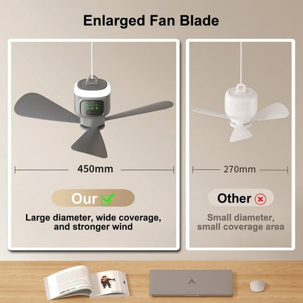 Home Cool Portable Rechargeable RC Hanging Fan Lamp