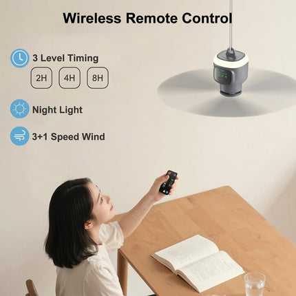 Home Cool Portable Rechargeable RC Hanging Fan Lamp