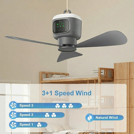 Home Cool Portable Rechargeable RC Hanging Fan Lamp