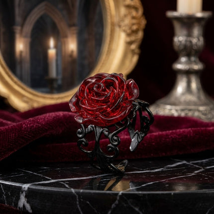 Gothic Dark Rose Ring