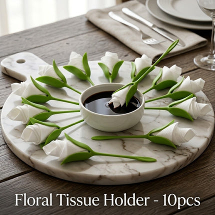 Lily Flower Napkin Tissue Holder Set