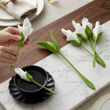 Lily Flower Napkin Tissue Holder Set