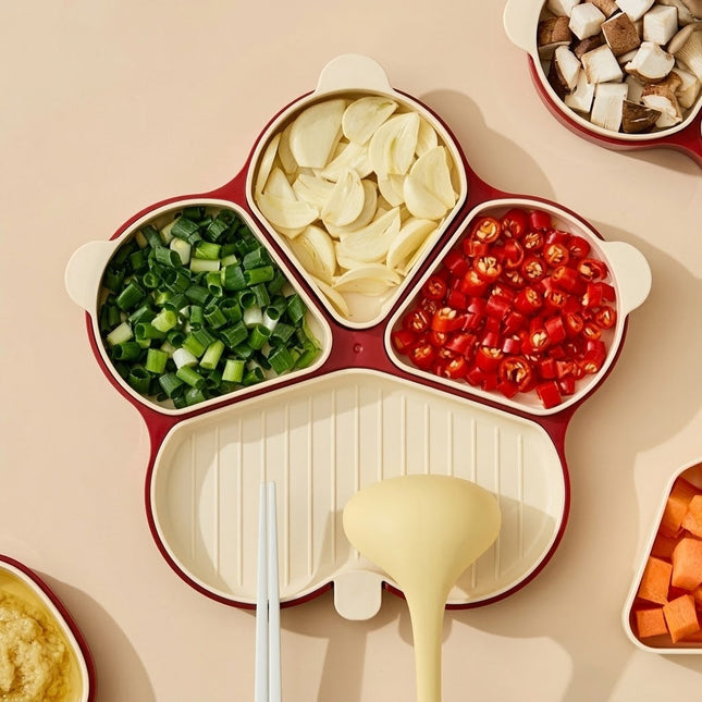 Flower-Shaped Divided Food Tray