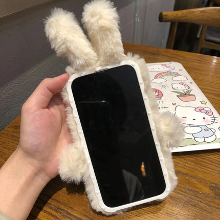 3D Cartoon Fluffy Bunny Cute iPhone Case