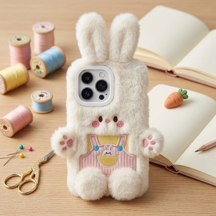 3D Cartoon Fluffy Bunny Cute iPhone Case