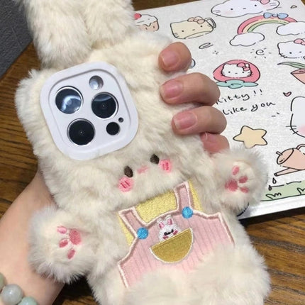 3D Cartoon Fluffy Bunny Cute iPhone Case