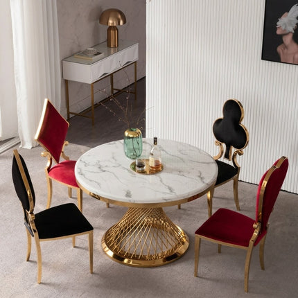 Luxury Stainless Steel Game Cards Dining Chair
