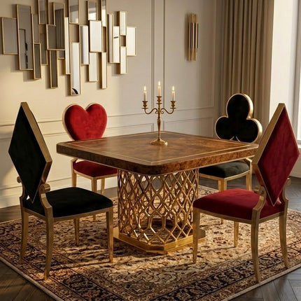 Luxury Stainless Steel Game Cards Dining Chair