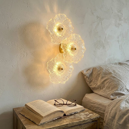 Fiorella Textured Glass Flower Wall Sconce Lamp