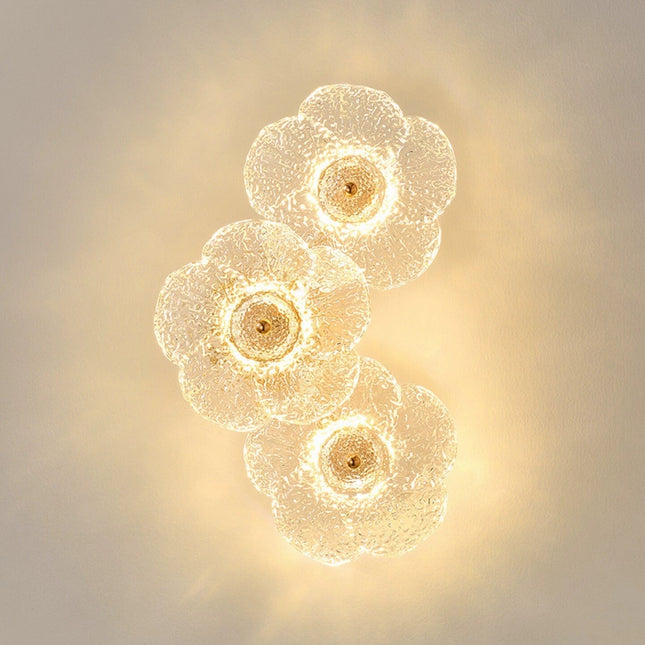Fiorella Textured Glass Flower Wall Sconce Lamp