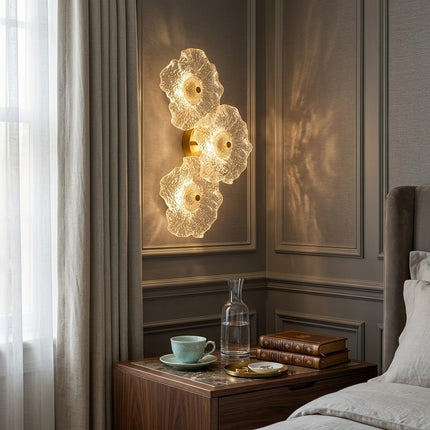 Fiorella Textured Glass Flower Wall Sconce Lamp