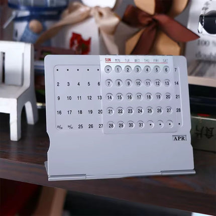 Aluminum Rotating Dial Perpetual Desk Calendar