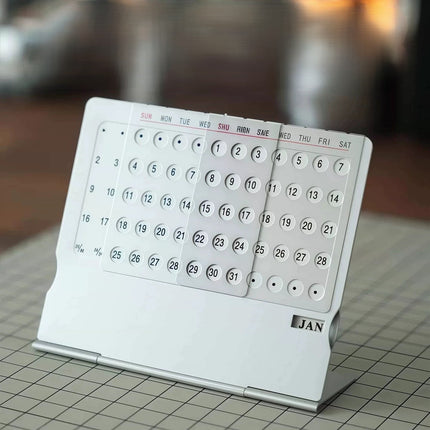 Aluminum Rotating Dial Perpetual Desk Calendar