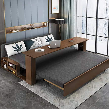 Modern Space Saving Transformable Wooden Foldable Sofa Bed