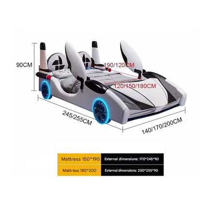 Speed Race Car LED Light Kids Bed